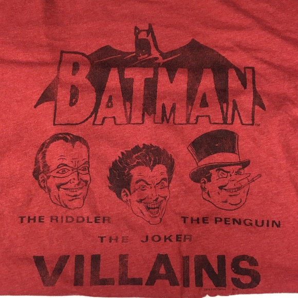 Junk Food Batman Villains Red Graphic T-Shirt - Picture 3 of 5